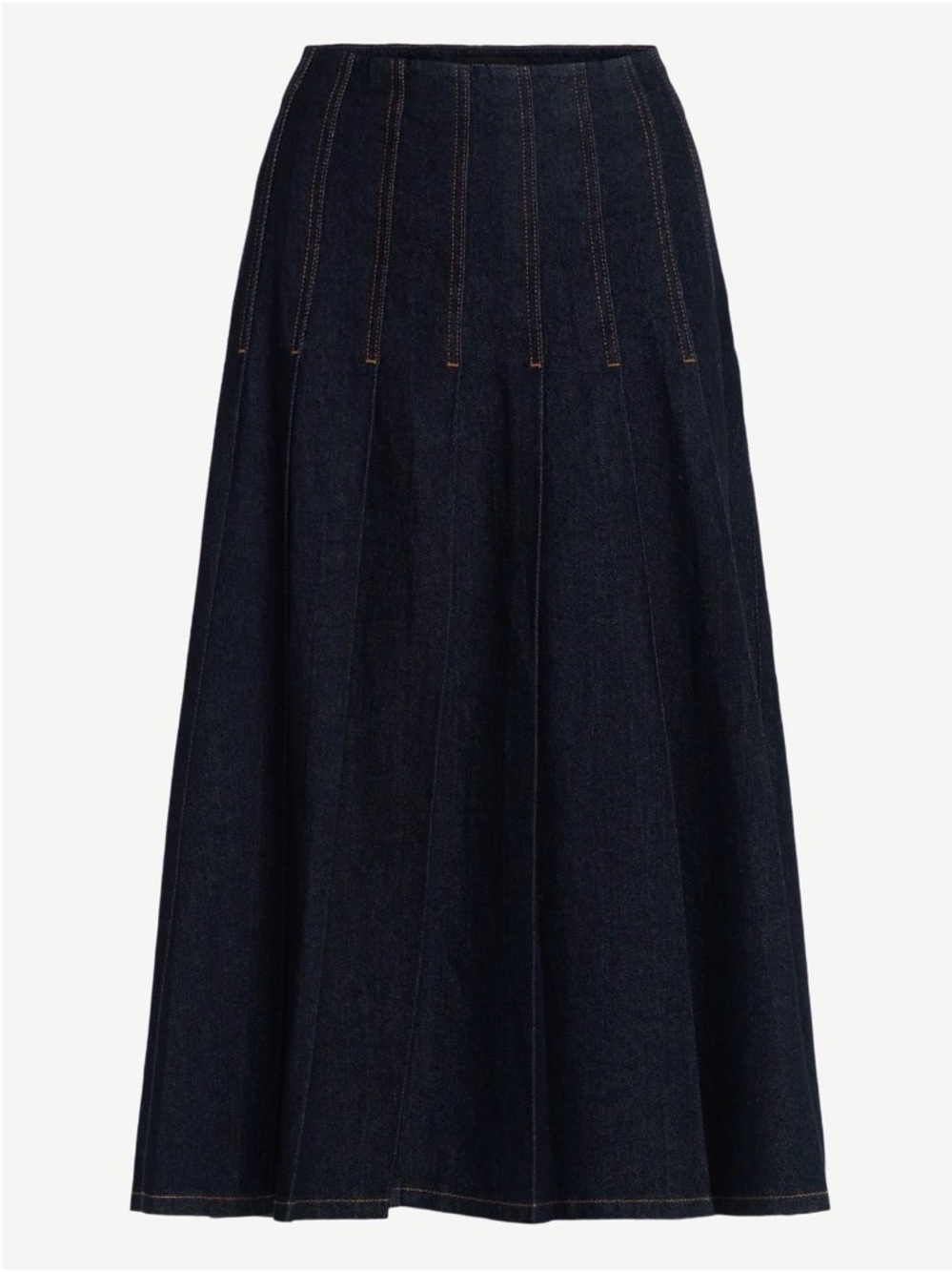 Free Assembly Stitch Pleated Denim Maxi Skirt NWT (Size 6) - Picture 5 of 6